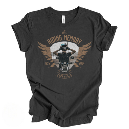 Personalized Biker Memorial Photo Shirt, Custom Funeral Photo Shirt, Rest In Peace Memory Shirt, Remembrance Shirt, Custom Last Photo Shirt