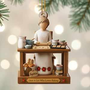 Just A Girl Who Loves Baking, Personalized Ornament, Gift For Bakers And Home Chefs