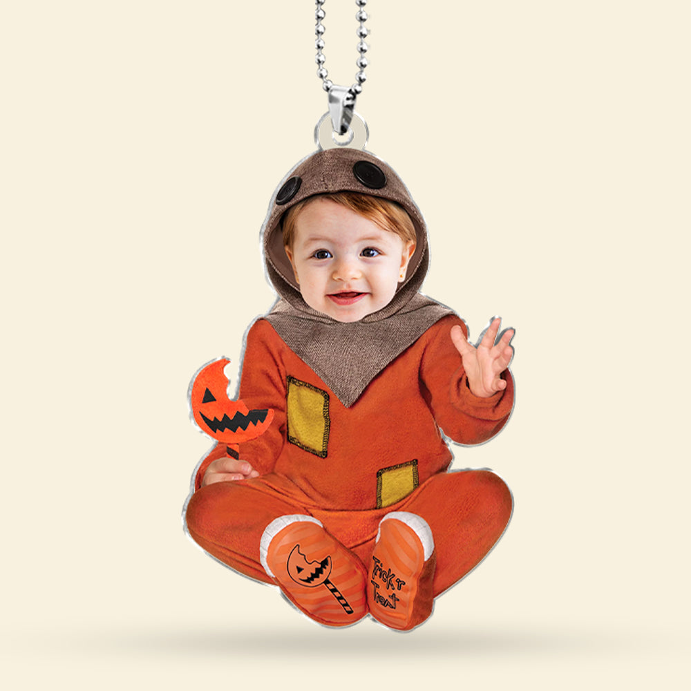 Funny Halloween Custom Kid's Face - Personalized Car Ornament - Halloween Gift For Family
