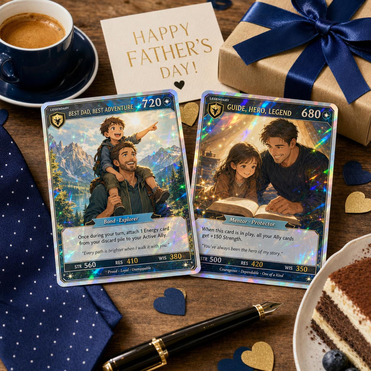 Dad s Legendary Adventure Card, The Perfect Father s Day Gift, Personalized Father s Day Gift, Fantasy Trading Card with Photo, Unique Gift for Dad
