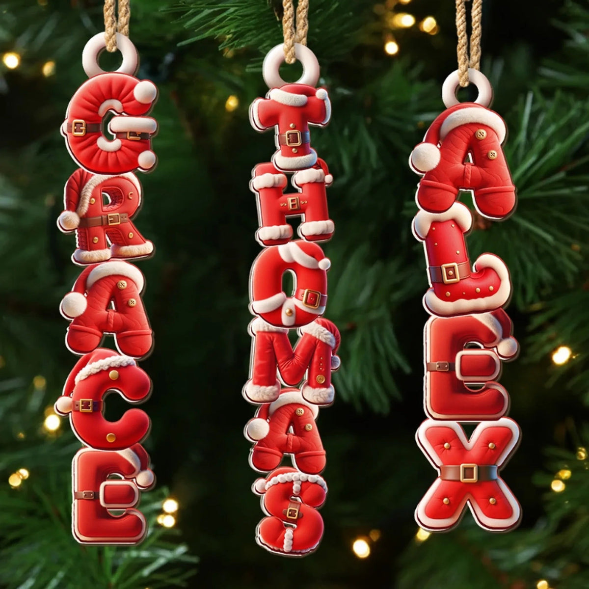 Custom Santa Suit Letter Ornament, The Claus Family Essentials, Christmas Gift For Family