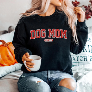 Personalized Dog Mom Embroidered Glitter Sweatshirt, Custom Nana Embroidered Dog Mama Crewneck Sweatshirt, Dog Mom Gifts, Dog Lover Gifts