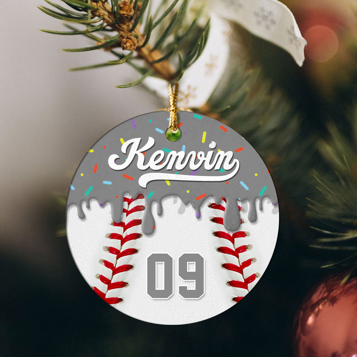 Personalized Baseball Ornament Custom Name & Number Baseball Gift, Baseball Christmas Ornament for Player or Team, Baseball Team Keepsake