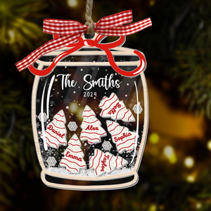 Family Ornament Personalized, Family Christmas Ornaments 2024, Custom Christmas Cake Ornament, Family Keepsake, 4D Shake Family Ornament