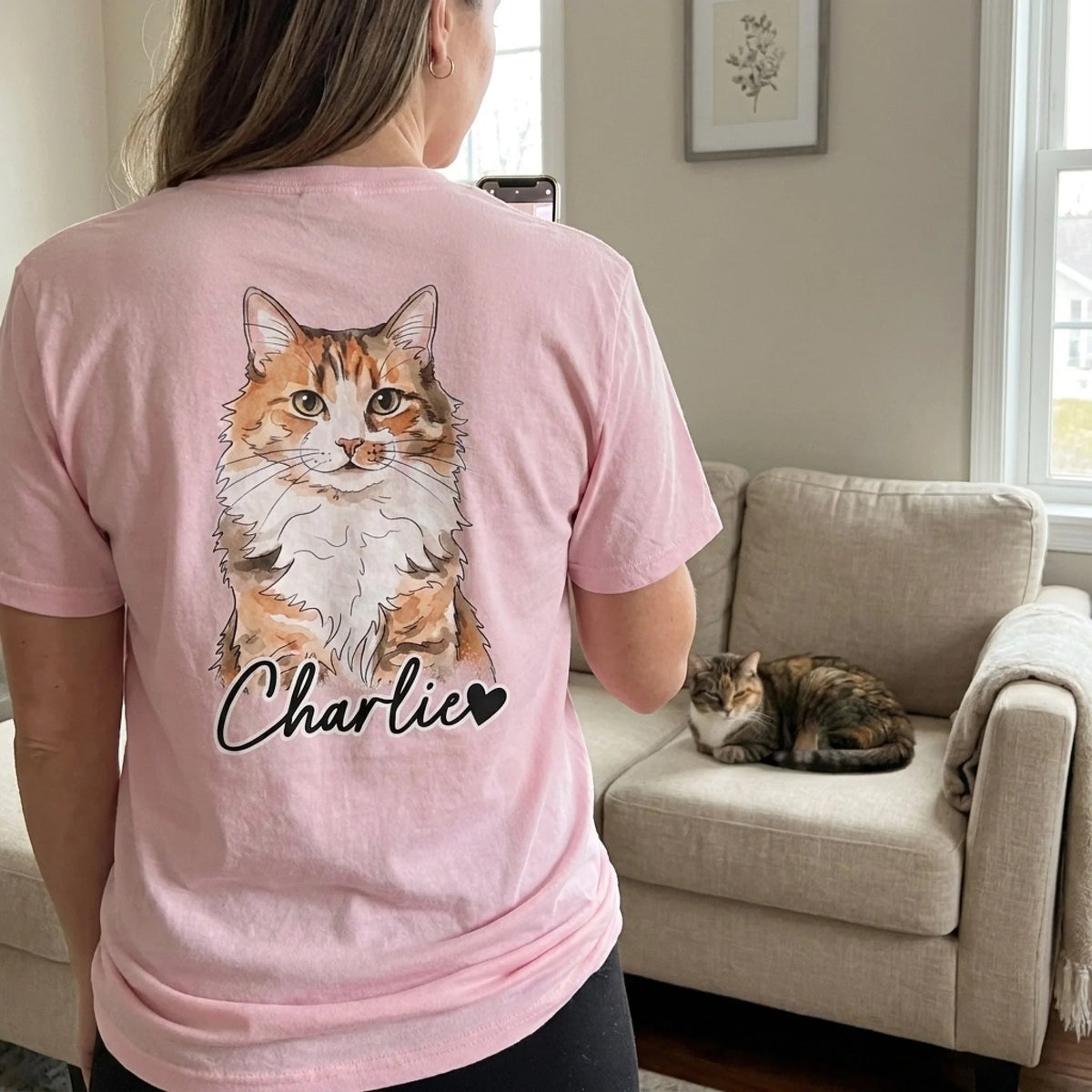 Custom Color Photo Furry Friends - Personalized 2-side Printed T Shirt - Father's Day, Mother's Day, Birthday Gifts For Dog Cat Lovers