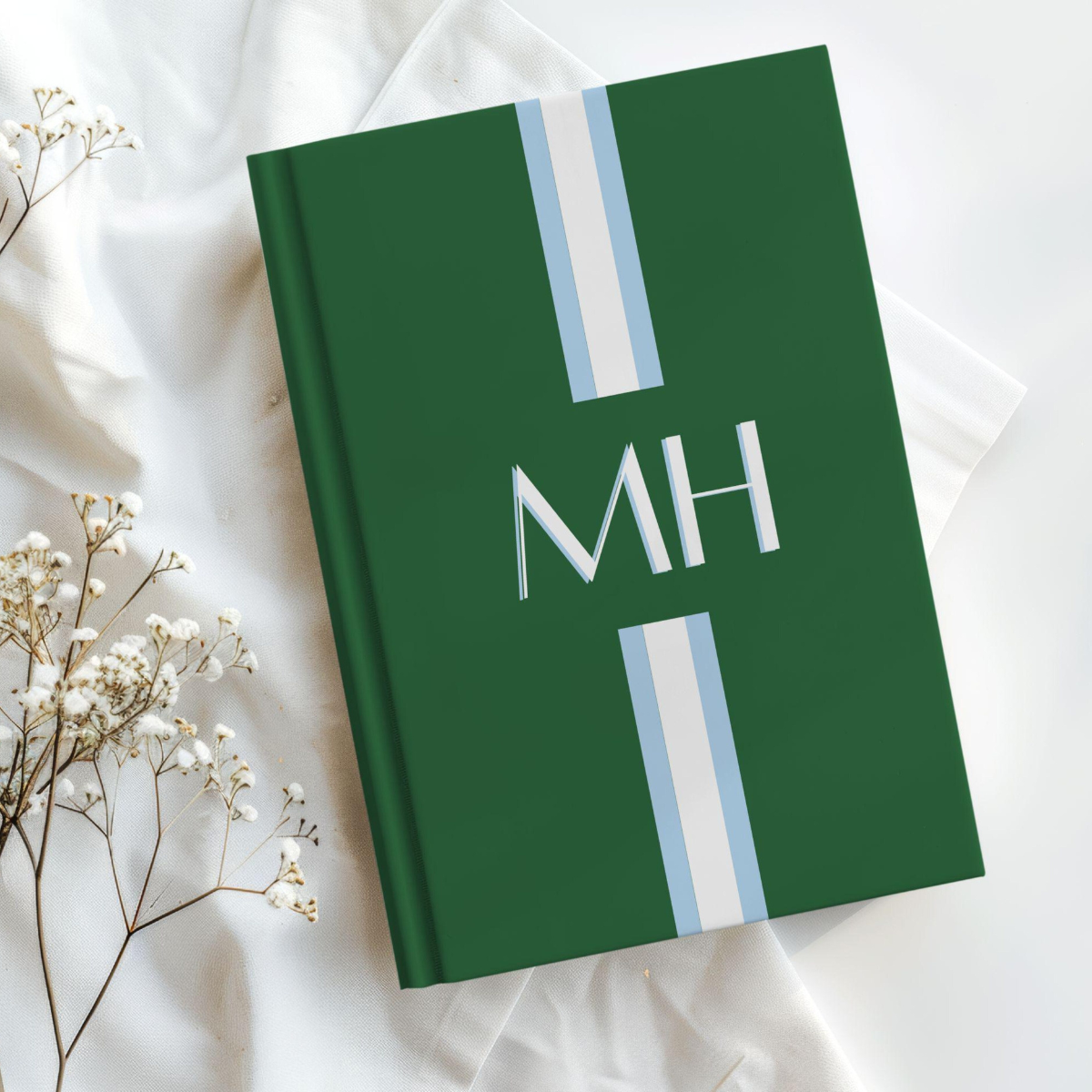 Personalized Hardcover Journal With Name Custom Initials Notebook Diary, Gratitude or Company Gift, Wedding Bridal Party Gift Mothers Day