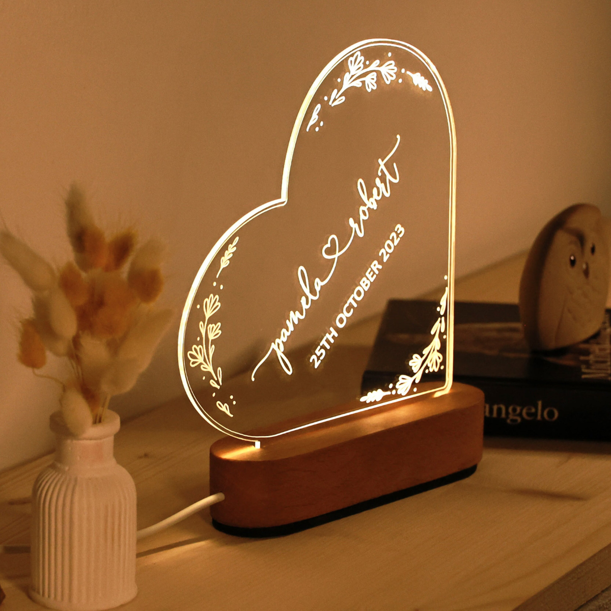 Personalized Couples Gift, Romantic Gift, Unique Wedding, Newlywed Gift, Names and Date, New Home Gifts, Anniversary Gift for Couple