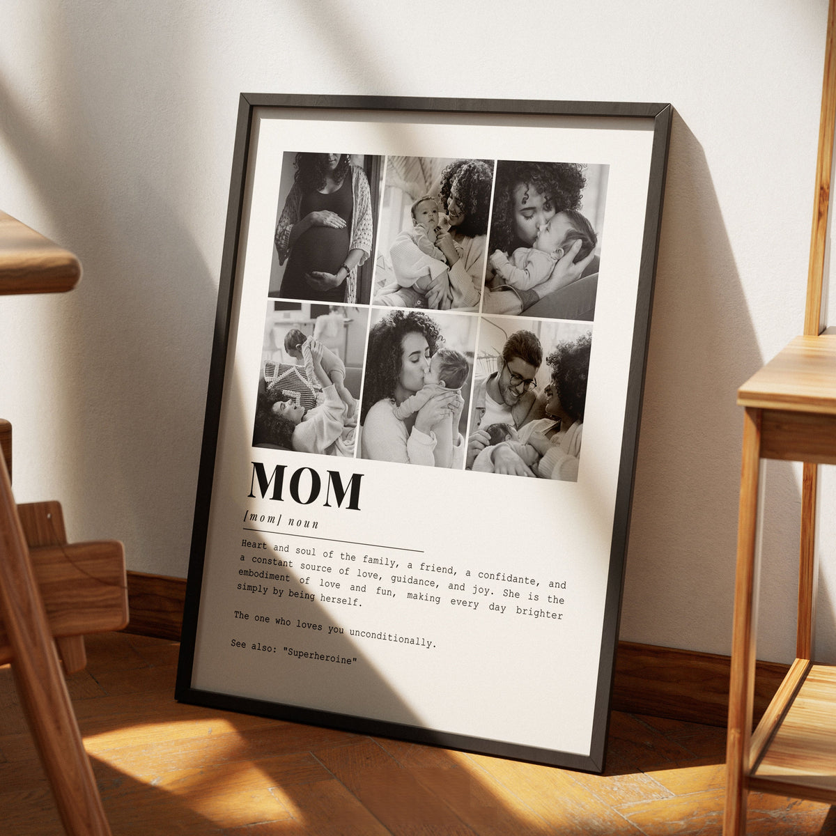 Mom Definition Upload Photo - Personalized Canvas - Gift For Mother, Mom, Mother's Day Gift