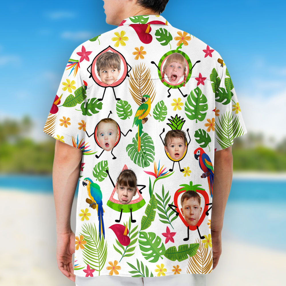 Tropical Fruit Piece Custom Kid's Face - Personalized Hawaiian Shirt - Gift For Dad, Papa, Father's Day, Birthday Gift