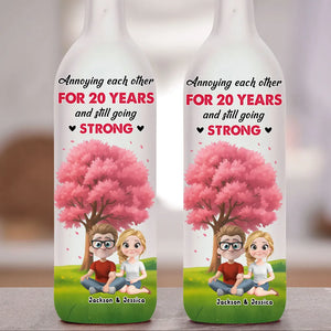 Annoying Each Other For Years 3D Couple Under Pink Tree - Personalized Bottle Lamp - Valentine's Day Gift, Anniversary Gift For Couple