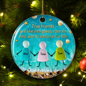 Sea Glass True Friendship - Personalized Ornament - Christmas Gift For Friends, BFF