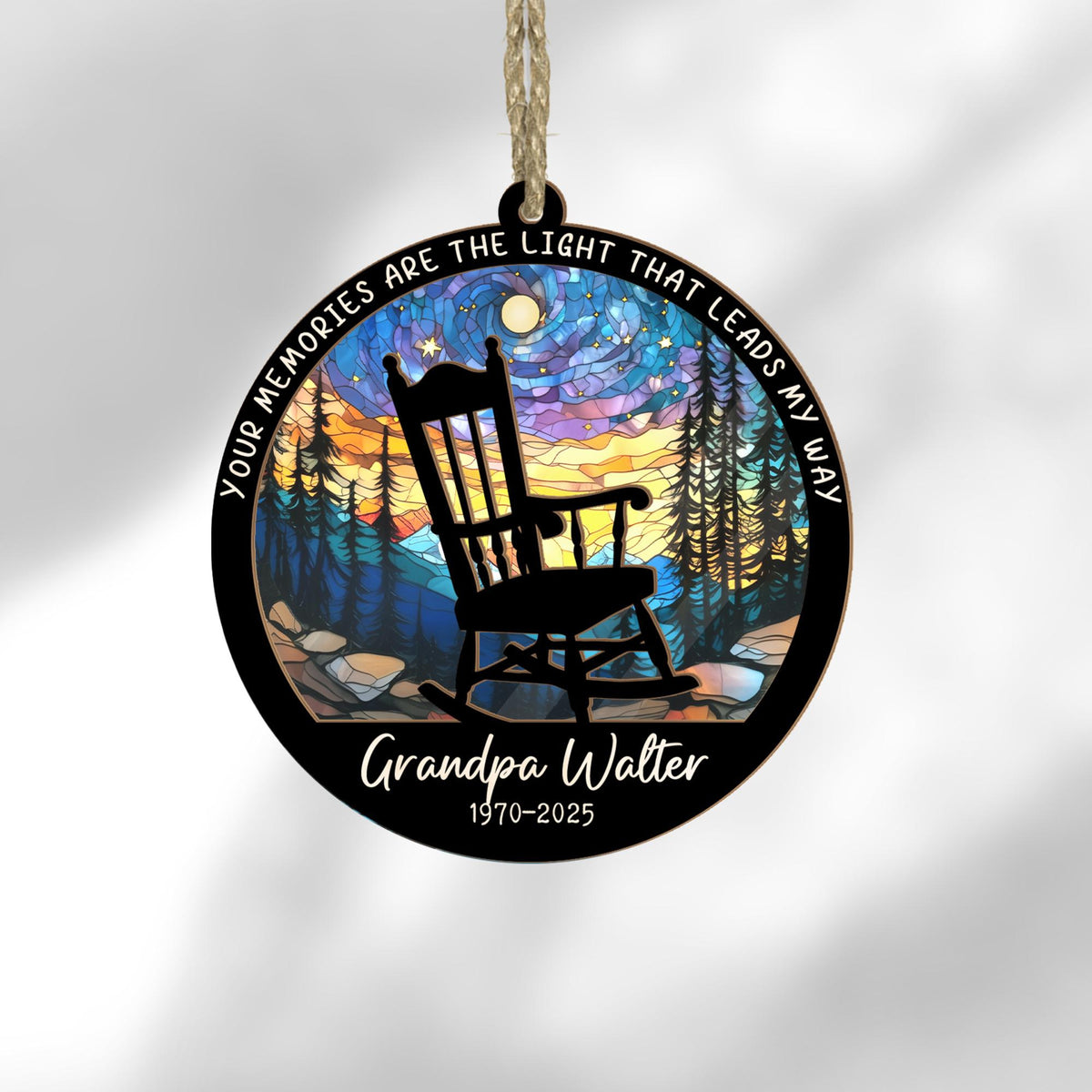 Personalized Memorial Suncatcher Ornament for Loved Ones, Custom In Loving Memory Suncatcher, Memorial Keepsake, Remembrance Ornament