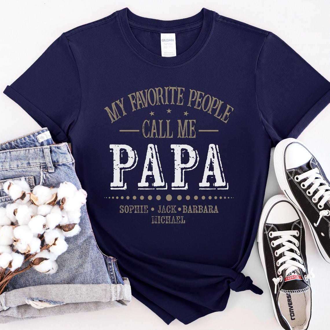 My Favorite People Call Me Papa Shirt, Custom Dad Sweatshirt Kids Name, Father's Day Tee