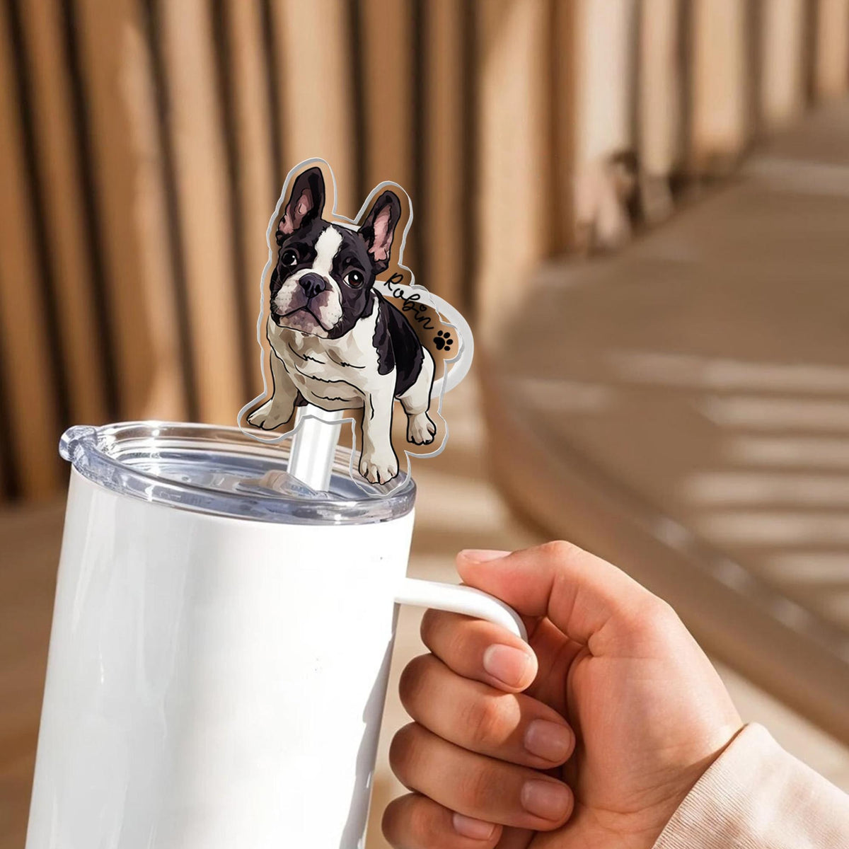 Personalized Pet Lovers Gift, Custom Dog Cat Portrait Straw Topper, Dog Cat Photo Straw Cover, Gift For Dog Mom Cat Mom