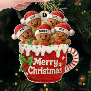 Custom Crochet Gingerbread - Personalized Acrylic Ornament - Christmas Gift For Family