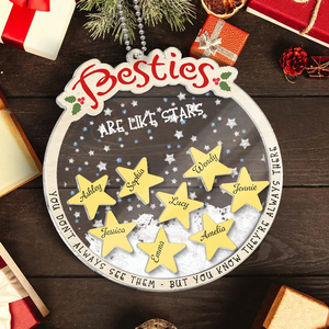 Besties Are Like Stars - Personalized 4D Shaker Ornament - Christmas Gift For Besties, Sisters