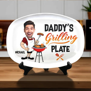 Custom Photo Everything Tastes Better When Daddy Makes It - Personalized Platter - Father's Day, Gift For Dad, Grandpa