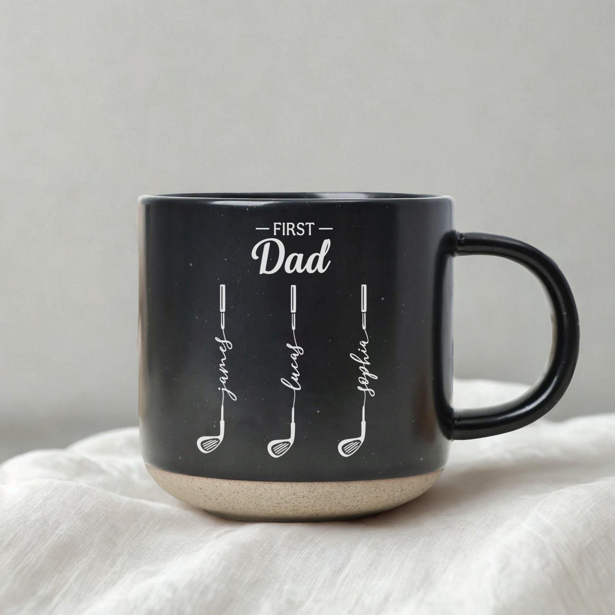 Personalized First Dad Now Grandpa Pottery Mug, Custom Father Day Golf Gift, Golf Lover Gift For Him,Dad Birthday Gift,Gift For Dad, Grandpa