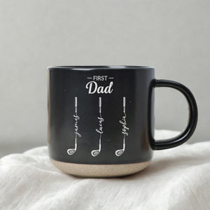 Personalized First Dad Now Grandpa Pottery Mug, Custom Father Day Golf Gift, Golf Lover Gift For Him,Dad Birthday Gift,Gift For Dad, Grandpa