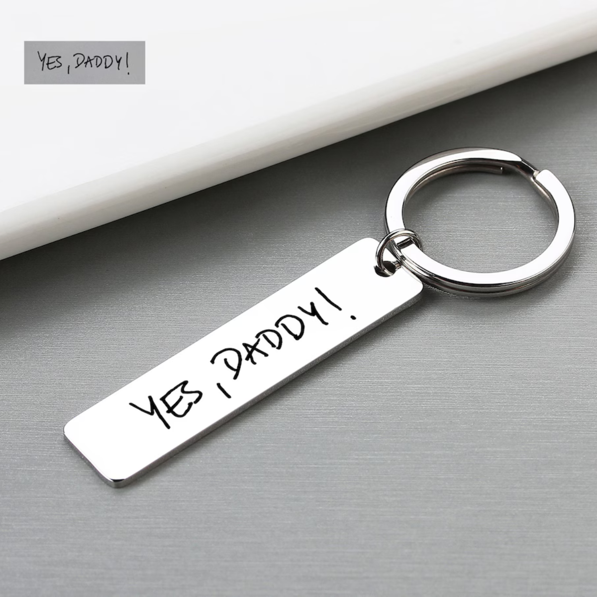 Actual Handwriting Keychain Custom Fingerprint Keychain, Personalized Father's Day Gift, Memorial Gift