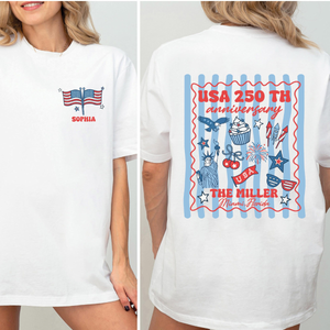 Custom 4th of July Family Name Shirt, Matching Fourth of July American Flag Tee, Personalized Family Crew Tshirt ,Patriotic Freedom Day Tee