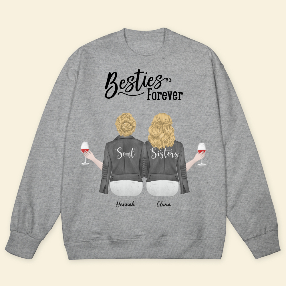 Besties Forever Wine Glass - Personalized Sweatshirt - Gift For Sisters, Bestie, Friends banner-4_7e526fcb-c6a2-41ed-a2cd-345771b7b1e0.png