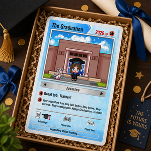 Custom PKM Graduation Card, Pixel Style Diploma Card, Grad Gift for Game Lovers, Custom Class of 2026 Gift, Grad Keepsake