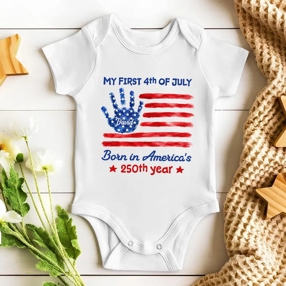 My First 4th Of July - Personalized Baby Onesie - 4th Of July Gift For Baby, Independence Day, Gift For New Parents