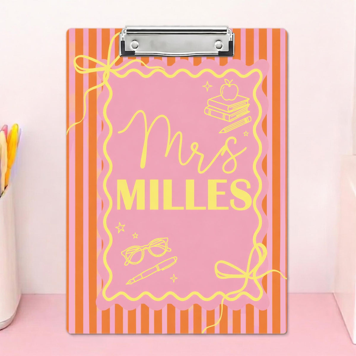Teacher Clipboard with Name Customization Student Desk Organizer Classroom Decor Teacher Appreciation Gift School Office Supplies