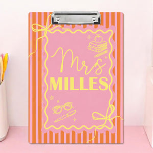 Teacher Clipboard with Name Customization Student Desk Organizer Classroom Decor Teacher Appreciation Gift School Office Supplies