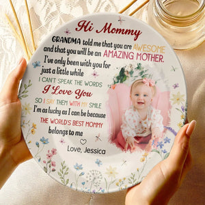 Our First Miracle, Our Forever Love Custom Baby's Photo - Personalized Ceramic Plate - Mother's Day, Baby Shower Gift, Gift For First Mom