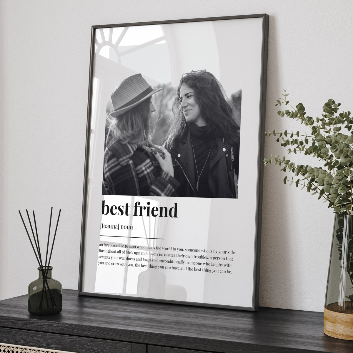 Best Friend Definition Canvas, Wall Art Decor, Best Friend Gift, Photo Definition Canvas, Custom Gift With Photo