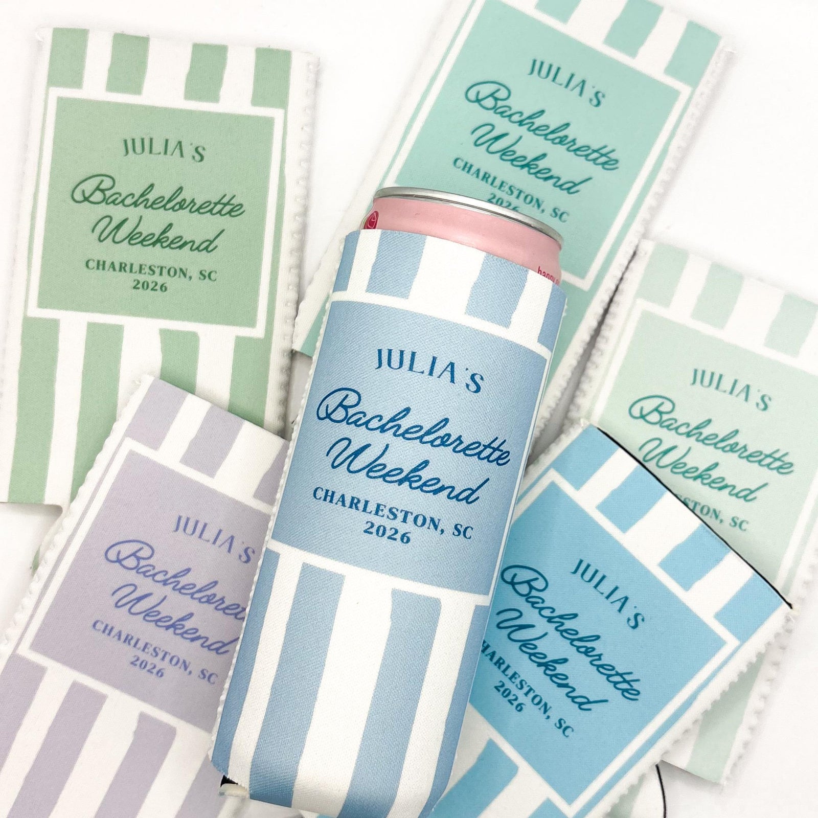 Personalized Coastal Bachelorette Can Cooler, Custom Can Cooler, Beach Bachelorette Party, Custom Party Favors