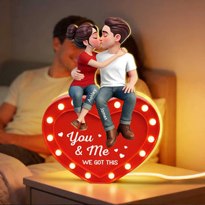 You & Me We Got This Kissing Couple - Personalized Acrylic Light Box - Valentine's Day Gift For Couple, Anniversary Gift