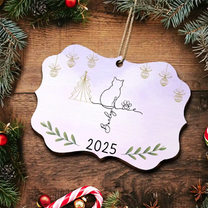 Cat Line Christmas - Personalized Ornament - Gift For Cat Lovers, Christmas Gift For Family