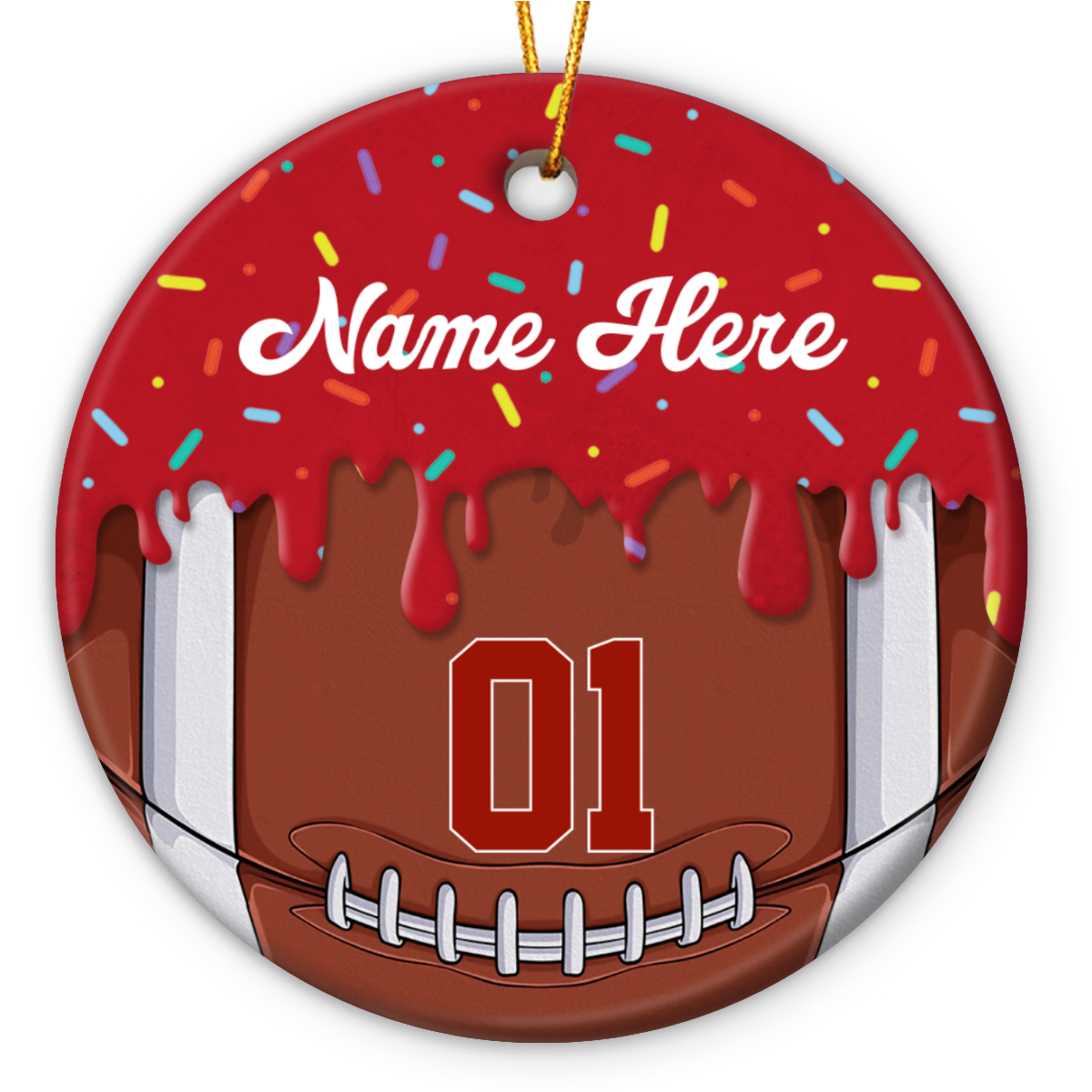 Personalized Football Ornament, Custom Name & Number Football Gift, Football Christmas Ornament for Player or Team, Football Player Keepsake