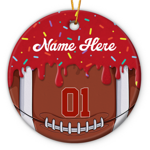Personalized Football Ornament, Custom Name & Number Football Gift, Football Christmas Ornament for Player or Team, Football Player Keepsake