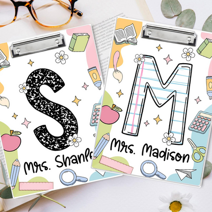 Personalized Teacher Clipboard,Teacher Back to School, Teacher Appreciation, Custom Clipboard, Teacher Acrylic Clipboard,Classroom Must Have