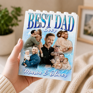 Custom Best Dad Ever Brick Photo Block, Personalized Dad Gift for Father's Day, Gift for New Dad, Dad Photo Puzzle Gift, Gift For Husband