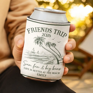 Girls Trip A Lot Of Laughter & Memories - Personalized UV Printed Cup Cover - Summer Gift For Besties