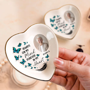 Always On My Mind Forever In My Heart - Personalized Jewelry Plate - Memorial Gift