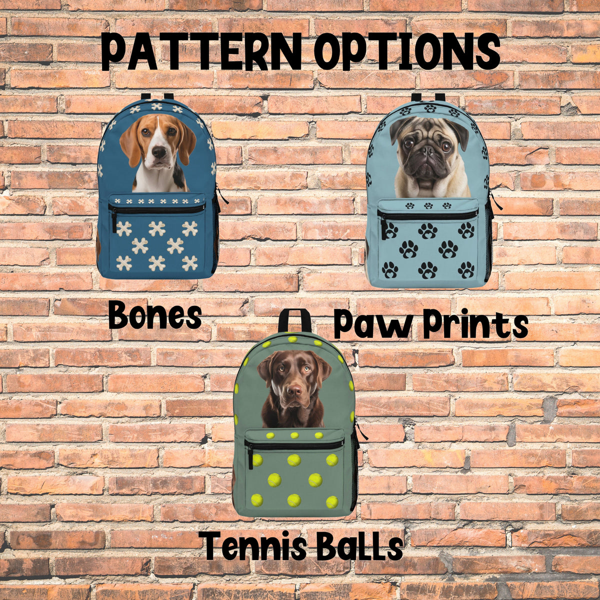 Custom Dog Photo Backpack for Dog Lover Knapsack for Student Bag for Pup Owner Dog-Themed School Bookbag with Personalized Dog Photo Bag