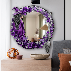 Quirky Witch - Personalized Shaped Mirror - Gifts For Witch Lovers, Halloween Gift