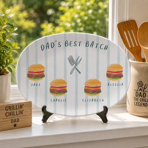 Custom Grandpa Grill Plate: Gifts From Grandkids, Grandpa Personalized Gift, Custom Grill Gift