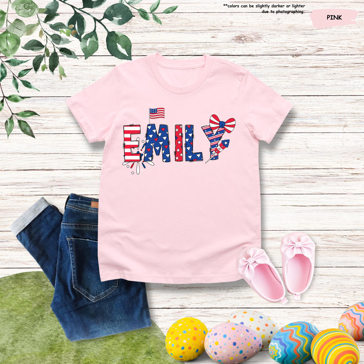 Personalized 4th Of July Shirt, Kids Celebration Tee, USA Patriotic Family Gift, Custom Name, Independence Day, Freedom, American Kids Tee