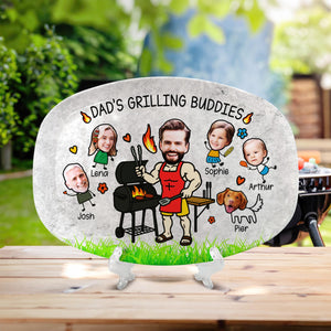 Dad s Grilling Plate, Father s Day Gift From Kids Personalized Grilling Plate Family Grilling Plate Gift With Kids Names, BBQ Gift For Daddy