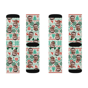 Custom Face Christmas Pattern, Personalized Holiday Face Socks, Face On Socks, Socks for men women, Christmas Gift