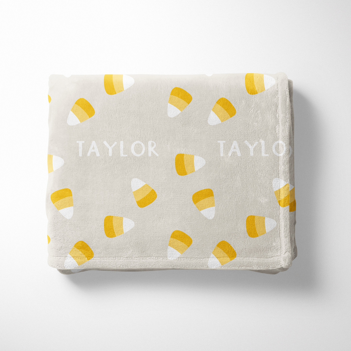 Candy Corn Halloween Name Blanket, Custom Name Blanket, Halloween Personalized Gift, Cute Halloween Gift