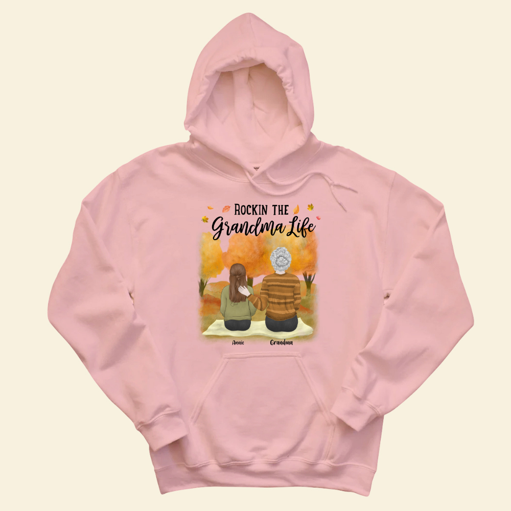 Rocking The Grandparents Life Fall Season - Personalized Hoodie - Gift For Grandma, Nana, Fall Season