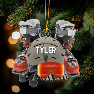 Personalized Skiing Acrylic Ornament, Christmas Gift For Skiing Lovers, Skiing Club